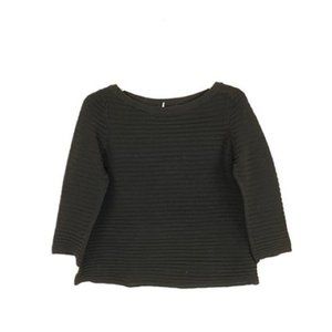 Cos Black Ribbed Cotton Sweater Sz XS